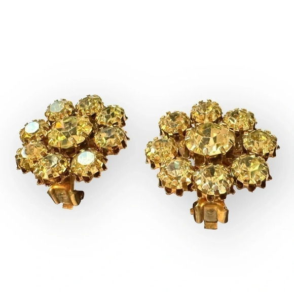 VTG | Rhinestone Clip Earrings & Brooch - Picture 5 of 7